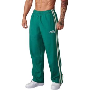 بنطال رياضي للرجال من Jogger بنطال رياضي بأرجل واسعة وأربطة كاجوال مع جيوب in Kuwait