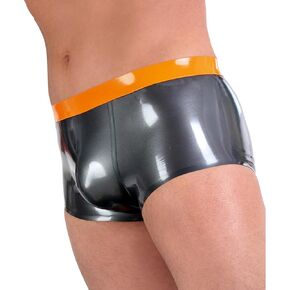 IOKUKI Metallic Gray Latex Boxer Shorts,Men's Latex Rubber Shorts Handmade Panties For Club in Kuwait