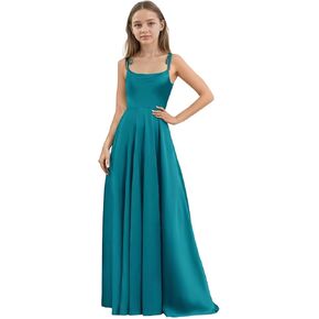 Satin Junior Bridesmaid Dresses for Wedding A Line Long Slit Pleated Flower Girl Dress in Saudi Arabia
