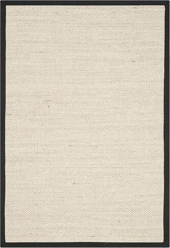 SAFAVIEH Natural Fiber Collection Area Rug - 2'6" x 4', Marble & Black, Sisal, Woven Design with Border (NF143A) in Saudi Arabia