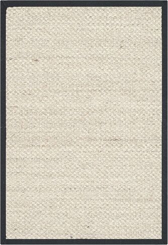 SAFAVIEH Natural Fiber Collection Area Rug - 2'6" x 4', Marble & Black, Sisal, Woven Design with Border (NF143A) in Saudi Arabia