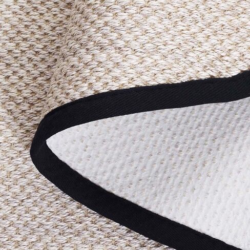 SAFAVIEH Natural Fiber Collection Area Rug - 2'6" x 4', Marble & Black, Sisal, Woven Design with Border (NF143A) in Saudi Arabia