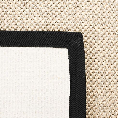 SAFAVIEH Natural Fiber Collection Area Rug - 2'6" x 4', Marble & Black, Sisal, Woven Design with Border (NF143A) in Saudi Arabia