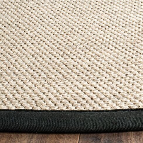 SAFAVIEH Natural Fiber Collection Area Rug - 2'6" x 4', Marble & Black, Sisal, Woven Design with Border (NF143A) in Saudi Arabia