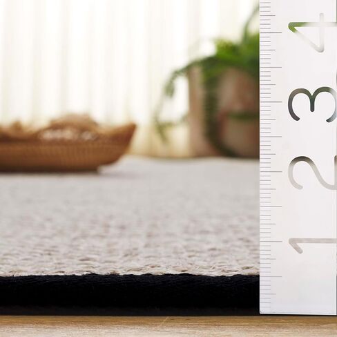 SAFAVIEH Natural Fiber Collection Area Rug - 2'6" x 4', Marble & Black, Sisal, Woven Design with Border (NF143A) in Saudi Arabia