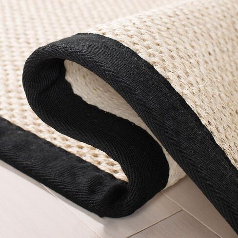 SAFAVIEH Natural Fiber Collection Area Rug - 2'6" x 4', Marble & Black, Sisal, Woven Design with Border (NF143A) in Saudi Arabia