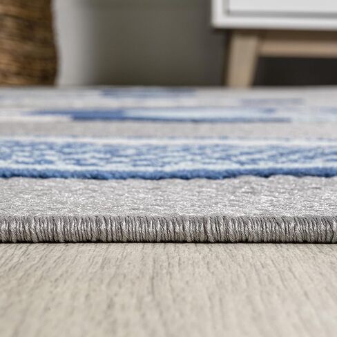 JONATHAN Y Fish High-Low Indoor Outdoor Runner Rug 2X8 Gray/Navy, Algarve Modern for Backyard, Patio, Porch, Easy-Cleaning, High Traffic, Pet-Friendly, Non-Shedding (AMC114B-28) in Saudi Arabia