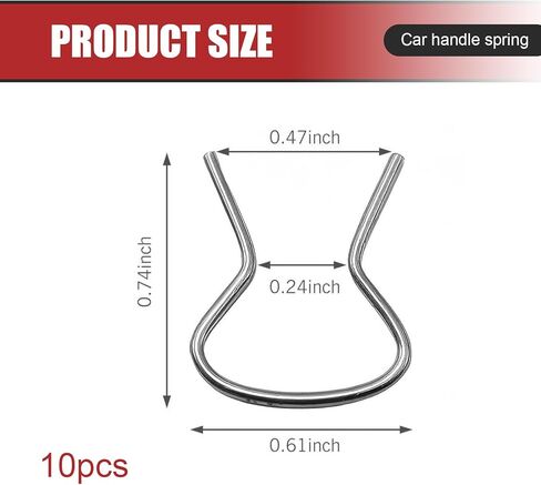 10 PCS Car Window Crank Handle Retainer Clips, Metal Retaining Clips Assortment, Door Window/Glass Lifter Crank Handle Spring Clip, Universal for Most Cars (Silver) in Saudi Arabia
