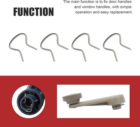 10 PCS Car Window Crank Handle Retainer Clips, Metal Retaining Clips Assortment, Door Window/Glass Lifter Crank Handle Spring Clip, Universal for Most Cars (Silver) in Saudi Arabia
