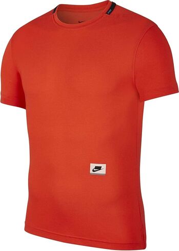 Nike Men's Dri-Fit Sport Short Sleeve Training Top (Habanero Red, Large) in Saudi Arabia