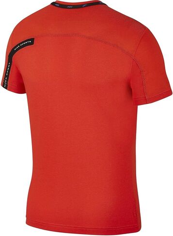Nike Men's Dri-Fit Sport Short Sleeve Training Top (Habanero Red, Large) in Saudi Arabia