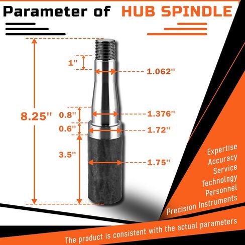 محور دوران المقطورة رقم 84 EZ Lube Spindle لمحور مقطورة مستدير 3500 رطل 1-3/4" in Kuwait