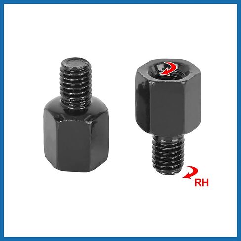 2pcs 8mm RH to 8mm RH Black Motorcycle Rearview Mirrors Adapter Bolt Screw Item Replacement in Saudi Arabia