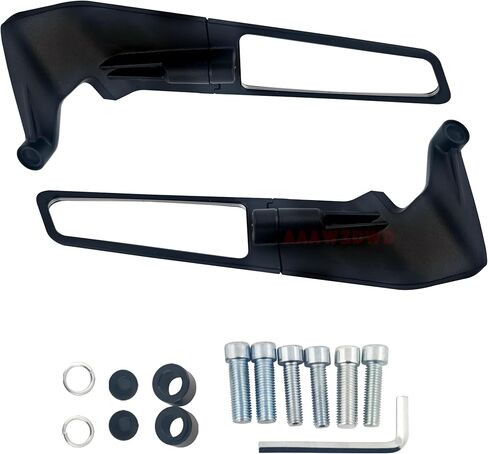 Motorcycle Mirrors For Handlebars,Compatible with Yamaha Ducati Kawasaki Honda Adjustable Rotating Motorcycle Rear View Mirror(8mm,10mm)1 Pair in Saudi Arabia