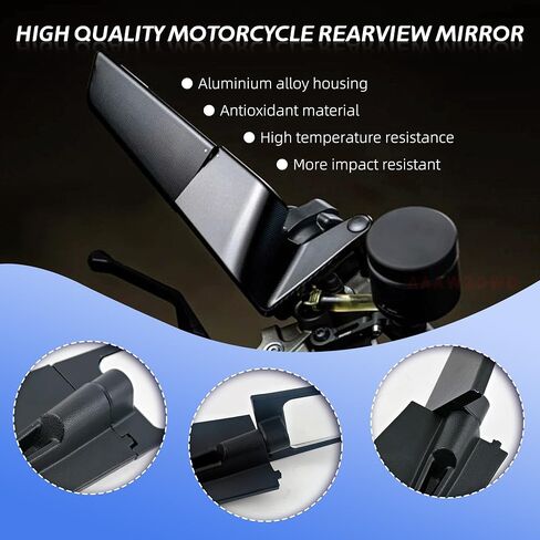 Motorcycle Mirrors For Handlebars,Compatible with Yamaha Ducati Kawasaki Honda Adjustable Rotating Motorcycle Rear View Mirror(8mm,10mm)1 Pair in Saudi Arabia
