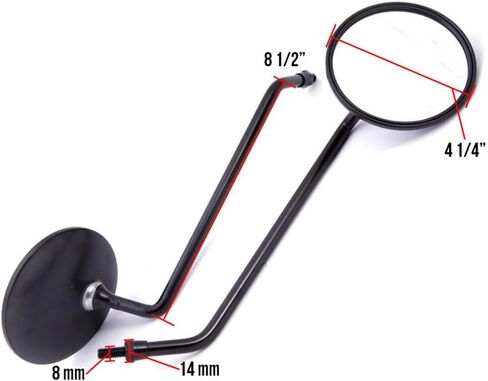 Scooterworks MRBUD1BLACK Mirror Set (Black); Buddy in Kuwait