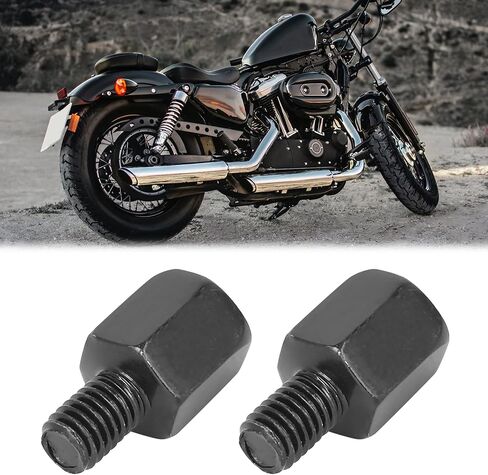 F FIERCE CYCLE 2pcs M10 LH to M8 LH Black Motorcycle Rearview Mirrors Adapter Bolt Screw Universal in Saudi Arabia