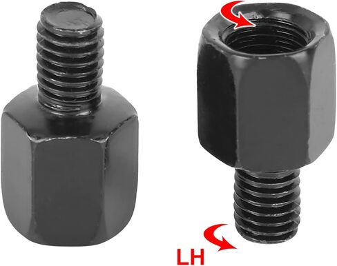 F FIERCE CYCLE 2pcs M10 LH to M8 LH Black Motorcycle Rearview Mirrors Adapter Bolt Screw Universal in Saudi Arabia