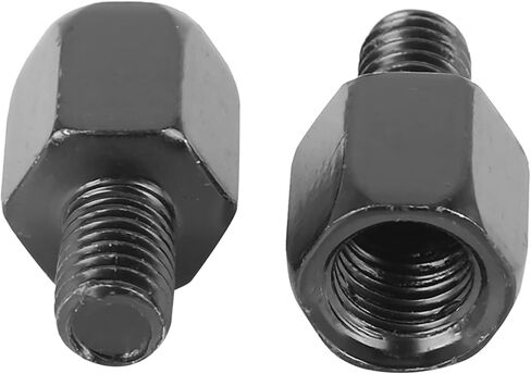 F FIERCE CYCLE 2pcs M10 LH to M8 LH Black Motorcycle Rearview Mirrors Adapter Bolt Screw Universal in Saudi Arabia