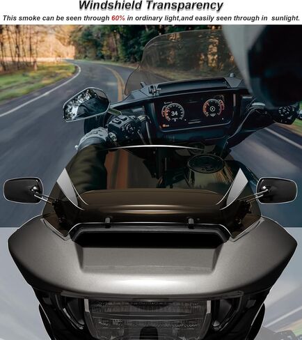 10 بوصات فاصل الرياح للزجاج الأمامي المموج يناسب Harley Davidson CVO Road Glide FLTRXSE 2023-up، CVO Road Glide ST FLTRXSTSE 2024-up، Road Glide FLTRX 2024-up، 2026-up FLTRT&FLTRXL in Kuwait