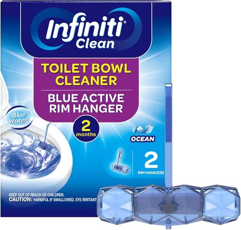 Toilet Bowl Cleaner Blue Active Rim Hanger – Ocean Scent, 2 × 1.8 OZ (50g), Lasts Up to 2 Months, Cleans & Deodorizes with Every Flush in Saudi Arabia