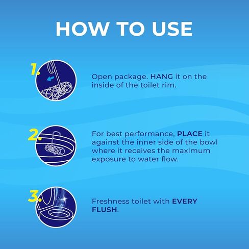 Toilet Bowl Cleaner Blue Active Rim Hanger – Ocean Scent, 2 × 1.8 OZ (50g), Lasts Up to 2 Months, Cleans & Deodorizes with Every Flush in Saudi Arabia