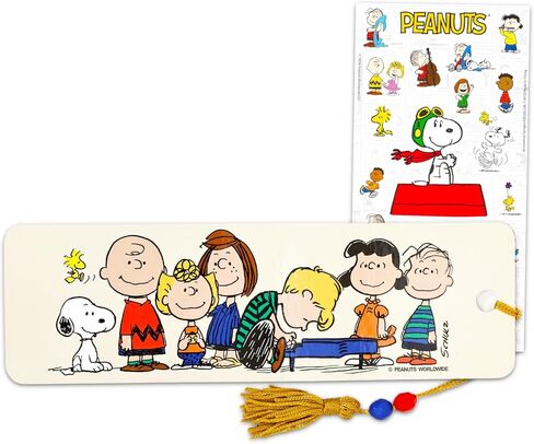 Peanuts Bookmark Set - Bundle with Bookmark with Tassle Featuring Snoopy, Charlie Brown, More Plus Stickers | Peanuts School Supplies for Boys Girls Kids in Saudi Arabia