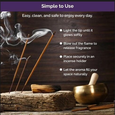 أعواد بخور اللافندر عدد 120 | بخور علاجي طبيعي ملفوف يدويًا للاسترخاء وتخفيف التوتر والتأمل واليوجا والصلاة | رائحة مهدئة تدوم طويلاً | زيد بلاك in Kuwait