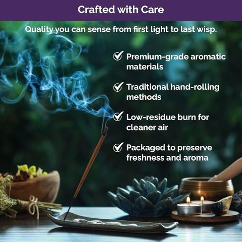 أعواد بخور اللافندر عدد 120 | بخور علاجي طبيعي ملفوف يدويًا للاسترخاء وتخفيف التوتر والتأمل واليوجا والصلاة | رائحة مهدئة تدوم طويلاً | زيد بلاك in Kuwait