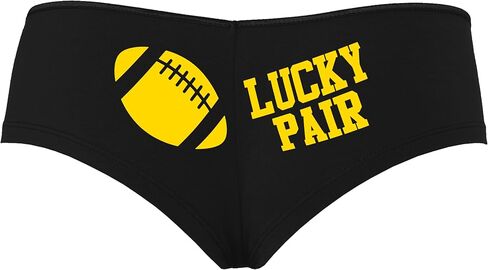 Knaughty Knickers Lucky Pair - Football Team Support Flirty Fun Sunday Funday Black Boyshort Panties With Adult Design in Saudi Arabia