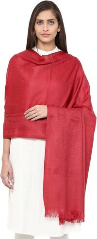Pashtush Women's Fine Wool Jacquard Shawl, Faux Pashmina, Australian Merino Wool, Soft And Warm 40 x 80 inches Morning Rose in Saudi Arabia