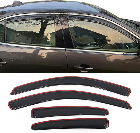 IKON MOTORSPORTS في أقنعة نافذة القناة متوافقة مع 2013-2015 شيفروليه ماليبو و2016 ماليبو المحدودة، واقيات المطر من الدخان الأكريليك ذات الطراز النحيف، عاكسات الرياح الجانبية للنافذة 4 قطع in Kuwait