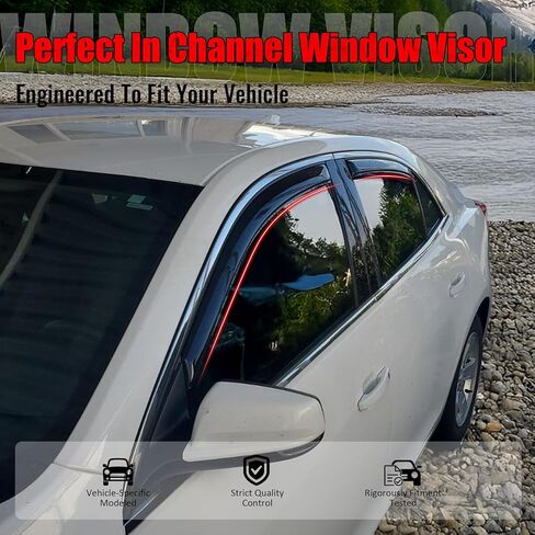 IKON MOTORSPORTS في أقنعة نافذة القناة متوافقة مع 2013-2015 شيفروليه ماليبو و2016 ماليبو المحدودة، واقيات المطر من الدخان الأكريليك ذات الطراز النحيف، عاكسات الرياح الجانبية للنافذة 4 قطع in Kuwait