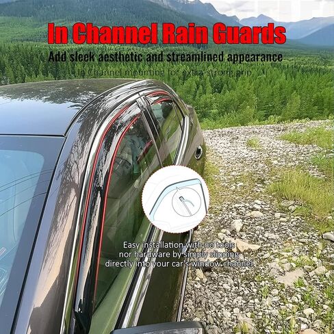 IKON MOTORSPORTS في أقنعة نافذة القناة متوافقة مع 2013-2015 شيفروليه ماليبو و2016 ماليبو المحدودة، واقيات المطر من الدخان الأكريليك ذات الطراز النحيف، عاكسات الرياح الجانبية للنافذة 4 قطع in Kuwait