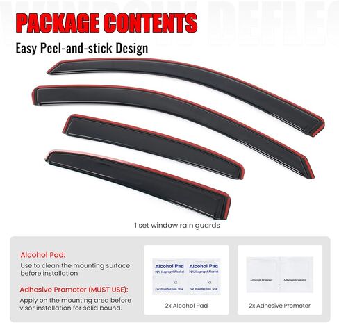 IKON MOTORSPORTS في أقنعة نافذة القناة متوافقة مع 2013-2015 شيفروليه ماليبو و2016 ماليبو المحدودة، واقيات المطر من الدخان الأكريليك ذات الطراز النحيف، عاكسات الرياح الجانبية للنافذة 4 قطع in Kuwait