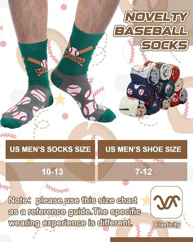 Patelai 12 Pairs Funny Baseball Theme Crew Socks for Men Youth, Bulk Novelty Baseball Stuff Accessories Dress Socks for Adult Coach Player Team Party Favors Senior Night Gifts in Saudi Arabia