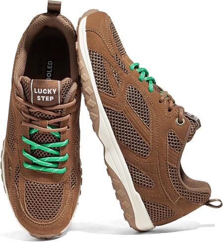 LUCKY STEP Women's Mesh Fashion Sneakers - Casual Non Slip Walking Shoes - Comfortable Breathable Tennis Running Shoe in Saudi Arabia