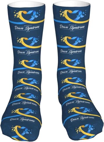 Down Syndrome Awareness Month Socks,Funny Crew Socks for Women Men Cosplay Party Hiking 16 inch in Saudi Arabia