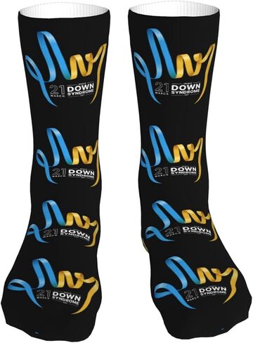 Down Syndrome Awareness Month Socks,Funny Crew Socks for Women Men Cosplay Party Hiking 16 inch in Saudi Arabia