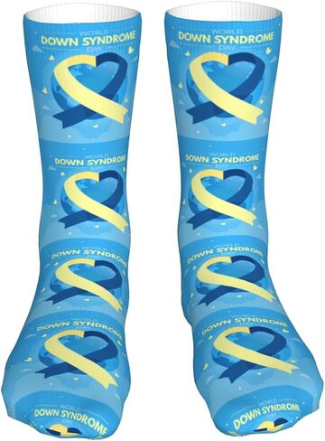 Down Syndrome Awareness Month Socks,Funny Crew Socks for Women Men Cosplay Party Hiking 16 inch in Saudi Arabia