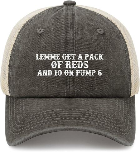Lemme Get A Pack of Reds and 10 On Pump 6 Trucker Hat Men Vintage Mesh Cap for Summer in Saudi Arabia