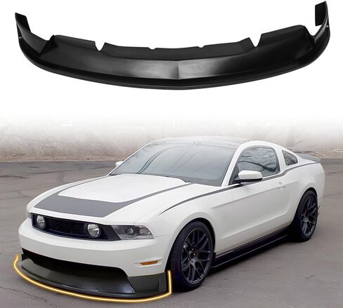 Front Bumper Lip Spoiler, Compatible with 2010-2012 Ford Mustang GT V8 Only, PU Black ST Style Add-on Front Splitter Air Dam Chin Protector in Saudi Arabia