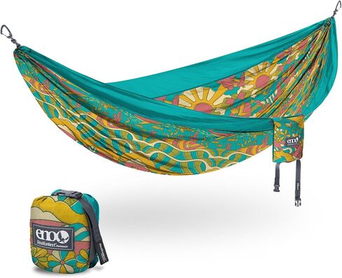 ENO, Eagles Nest Outfitters DoubleNest Lightweight Camping Hammock, 1 to 2 Person, Orange/Grey in Saudi Arabia