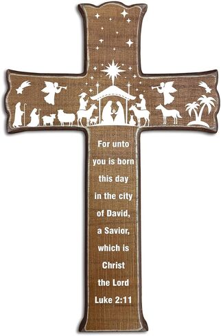 Cross Wall Decor - Wood Color Scripture Wooden Cross For Wall - Rustic Wooden Hanging Signs Christian Easter Decor for Home Office Church Baptism - Christian Gifts for Men Women (Love)- A03 in Saudi Arabia