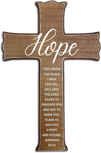 Cross Wall Decor - Wood Color Scripture Wooden Cross For Wall - Rustic Wooden Hanging Signs Christian Easter Decor for Home Office Church Baptism - Christian Gifts for Men Women (Love)- A03 in Saudi Arabia