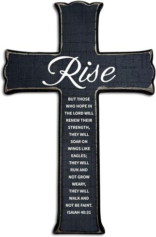 Cross Wall Decor - Wood Color Scripture Wooden Cross For Wall - Rustic Wooden Hanging Signs Christian Easter Decor for Home Office Church Baptism - Christian Gifts for Men Women (Love)- A03 in Saudi Arabia