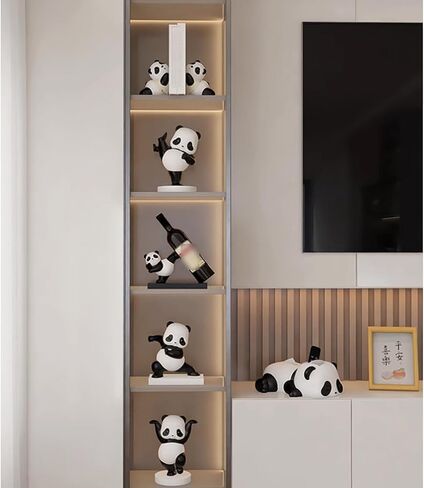 Cute Panda Decorative Bookends Creative Resin Panda Statues Book Ends Animal Figurines Fun Modern Home Sculptures Book Holder for Living Room Entrance in Saudi Arabia