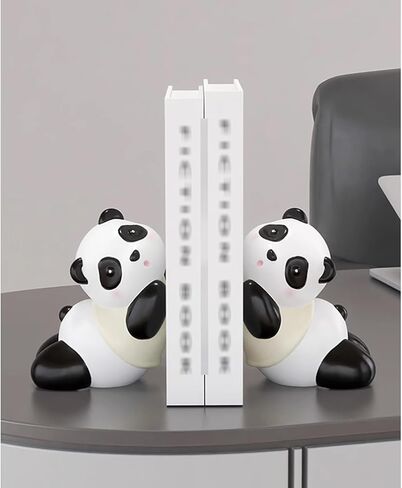 Cute Panda Decorative Bookends Creative Resin Panda Statues Book Ends Animal Figurines Fun Modern Home Sculptures Book Holder for Living Room Entrance in Saudi Arabia
