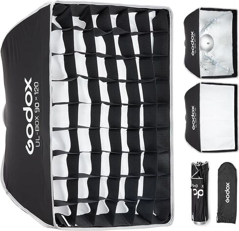 Godox UL 60x90 سم سوفت بوكس ​​سريع الفك، صندوق بوينز عالمي ناعم مستطيل الشكل مع ناشر/قبضة قرص العسل/قرص ناشر للتصوير الفوتوغرافي بفلاش الاستوديو، والبث، والصور، وأضواء الفيديو in Saudi Arabia