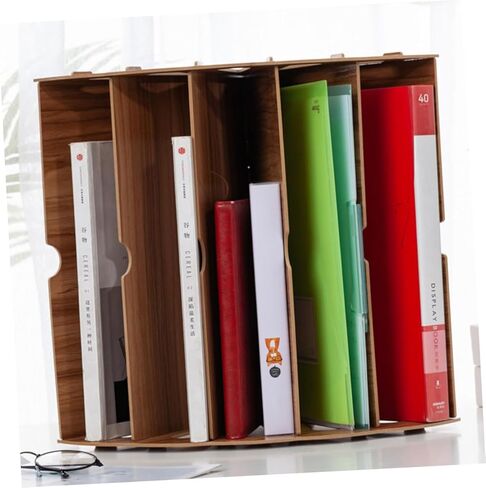 رف كتب خشبي على شكل مروحة من STOBAZA، رف تخزين ملفات A4 متعدد الطبقات لتنظيم المكتب والمنزل in Kuwait